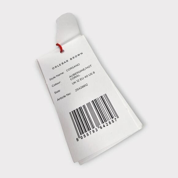 *NEW Orlebar Brown Corsano Halter Neck Bikini Top Hot Coral Aubergine Women's 8 - Picture 2 of 6